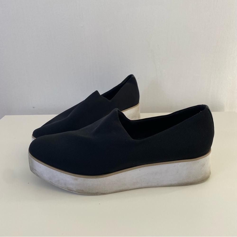DKNY Platform Fabric Flats Black Loafer Sneaker Slide On